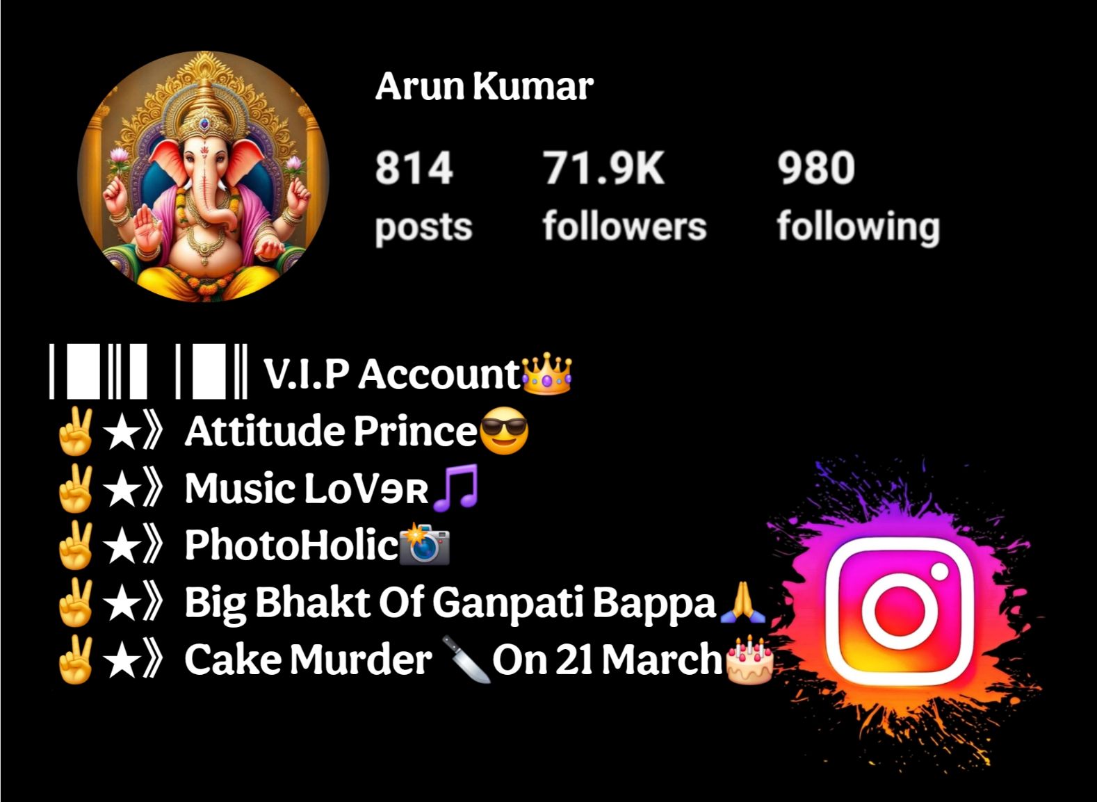 Ganpati Bappa Bio For Instagram